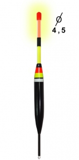 Plavák pre nočný rybolov, hmotnosť 8g, dĺžka 25,7cm, balenie 10ks